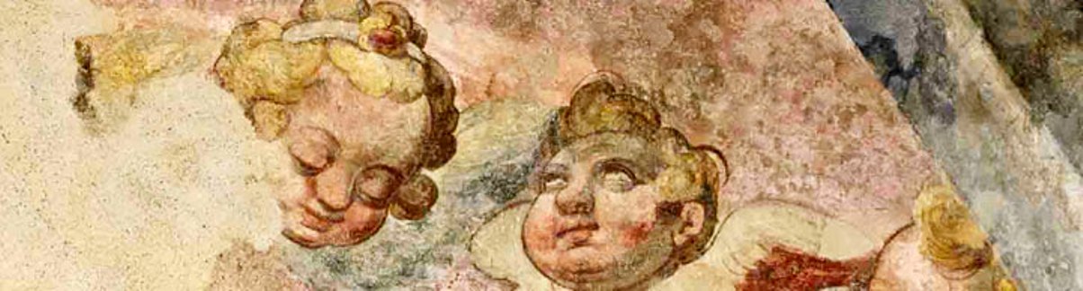 Detalle de los frescos que decoran la iglesia de San Telmo, San Sebastián