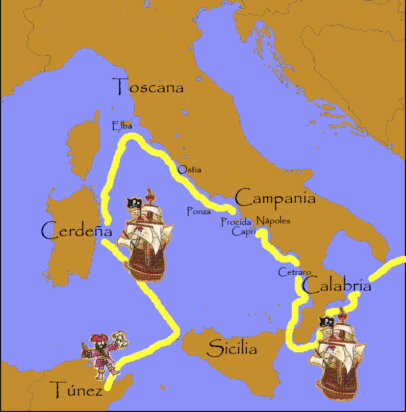 Incursiones corsarias de Barbarroja por las costas italianas en 1534