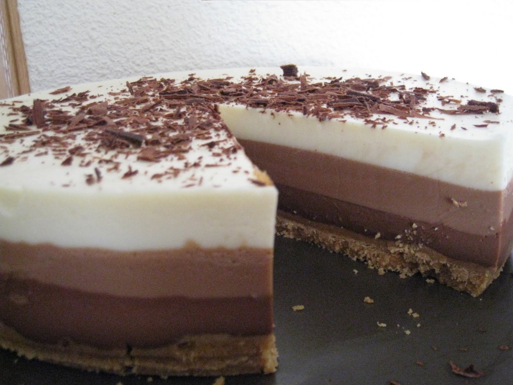 receta tarta 3 chocolates