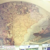 Murales antigua estación central de autobuses de Alicante