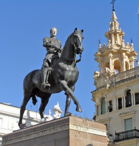 Monumento al Gran Capitán en la Plaza de las Tendillas en Córdoba