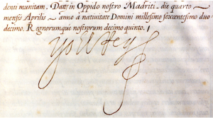 Fragmento manuscrito Felipe III Título Ciudad Denia