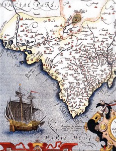 Mapa de parte del antiguo Reino de Valencia , Abraham Orfelius-1584