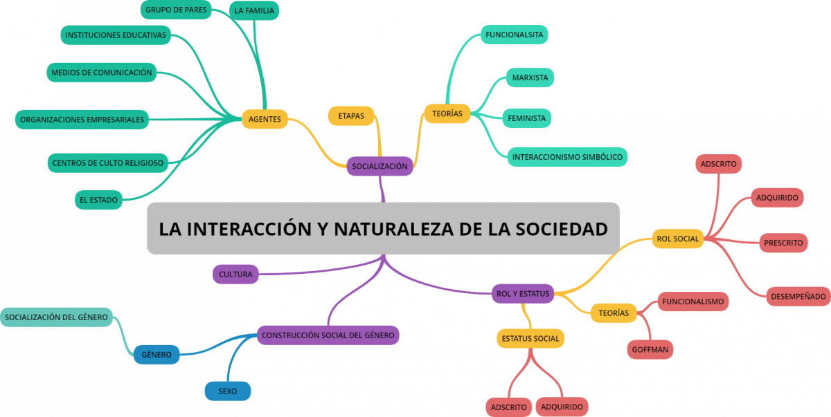 LA INTERACCIÓN Y NATURALEZA DE LA SOCIEDAD [Mapa mental] – Investigación  Sociológica Del Covid