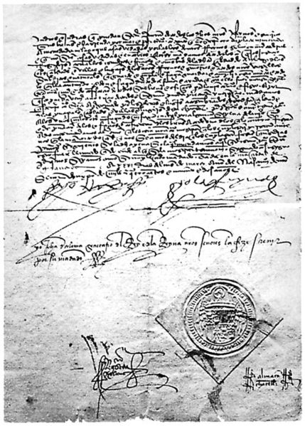 Copia sellada del Edicto de Granada.