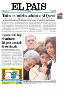 Portada de El País de 14 de marzo de 2004 Fuente: El País