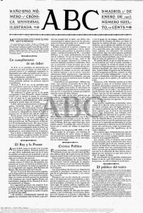 ABC 1 de enero de 1903 Primera portada del periódico Fuente: ABC