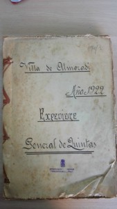 Portada del expediente de 1922.