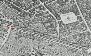 Boulevards tras su creación en el emplazamiento de las antiguas murallas - Plano de Turgot (1739)