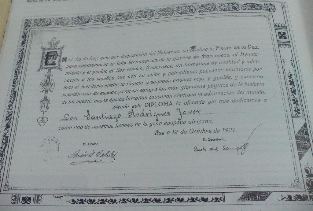 Sax a principios del siglo XX Los quintos de la Guerra de Marruecos