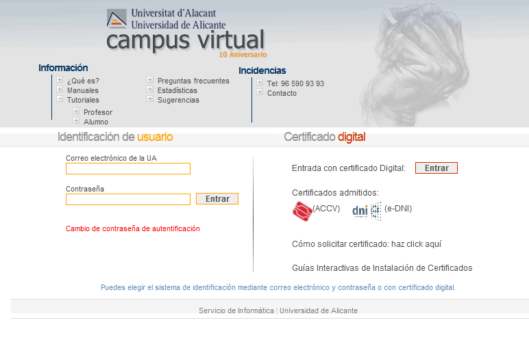 Acceso al Campus Virtual con DNI electrónico