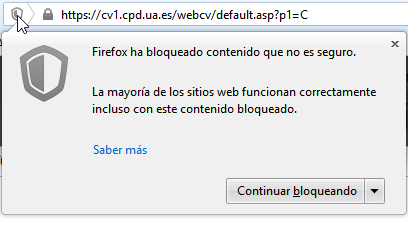 Aviso de Firefox: ha bloqueado contenido no seguro