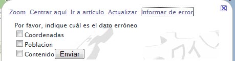 Captura del globo de punto Wikipedia - Informar error
