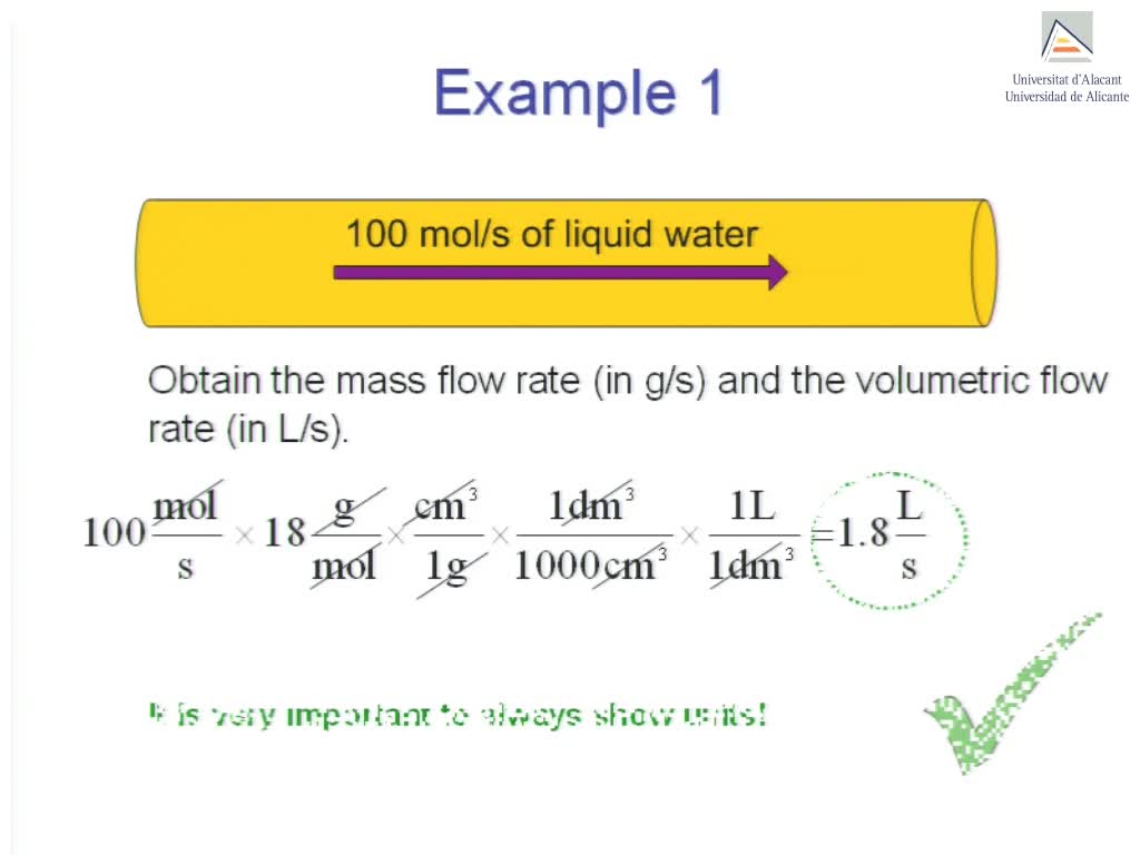 Molar, mass and volumetric flow rate