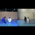 Ejecución de la técnica caída lateral de judo por el lado derecho