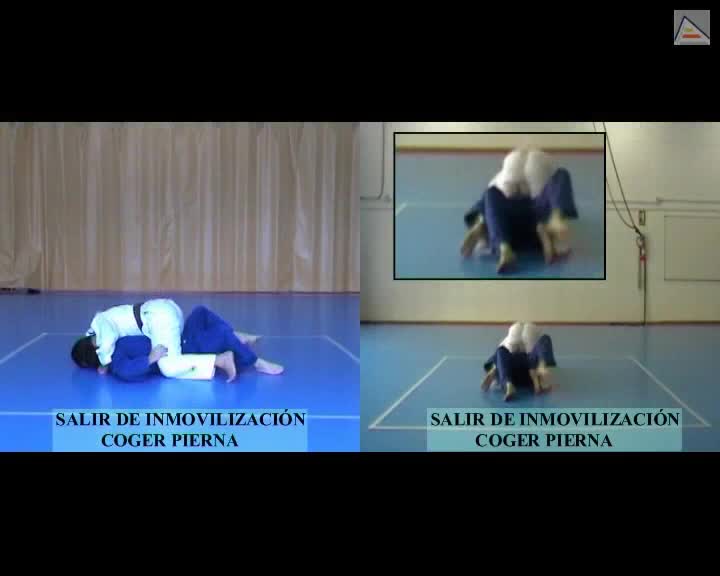 Técnica de entrelazar pierna para salir de inmovilización en Judo