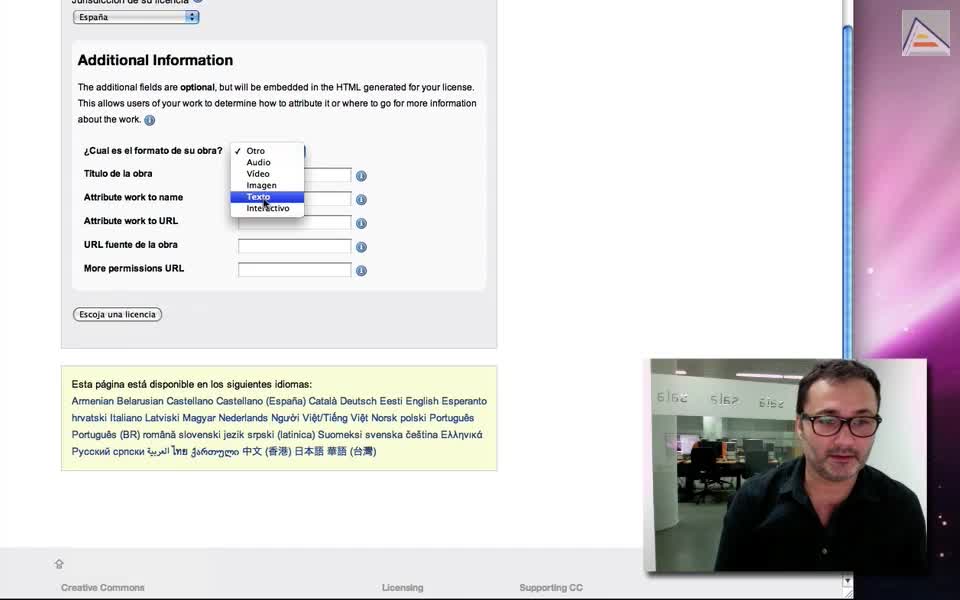 Tutorial (screencast) para insertar una licencia Creative Commons en Blogs
