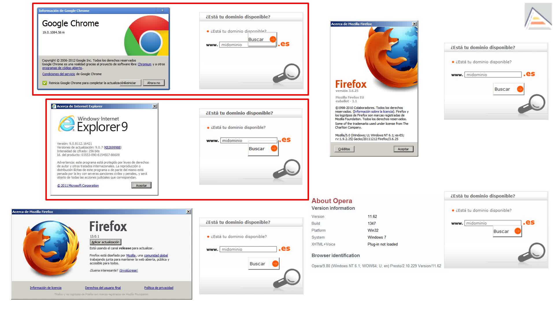 Errores web: formulario de búsqueda en dominios.es