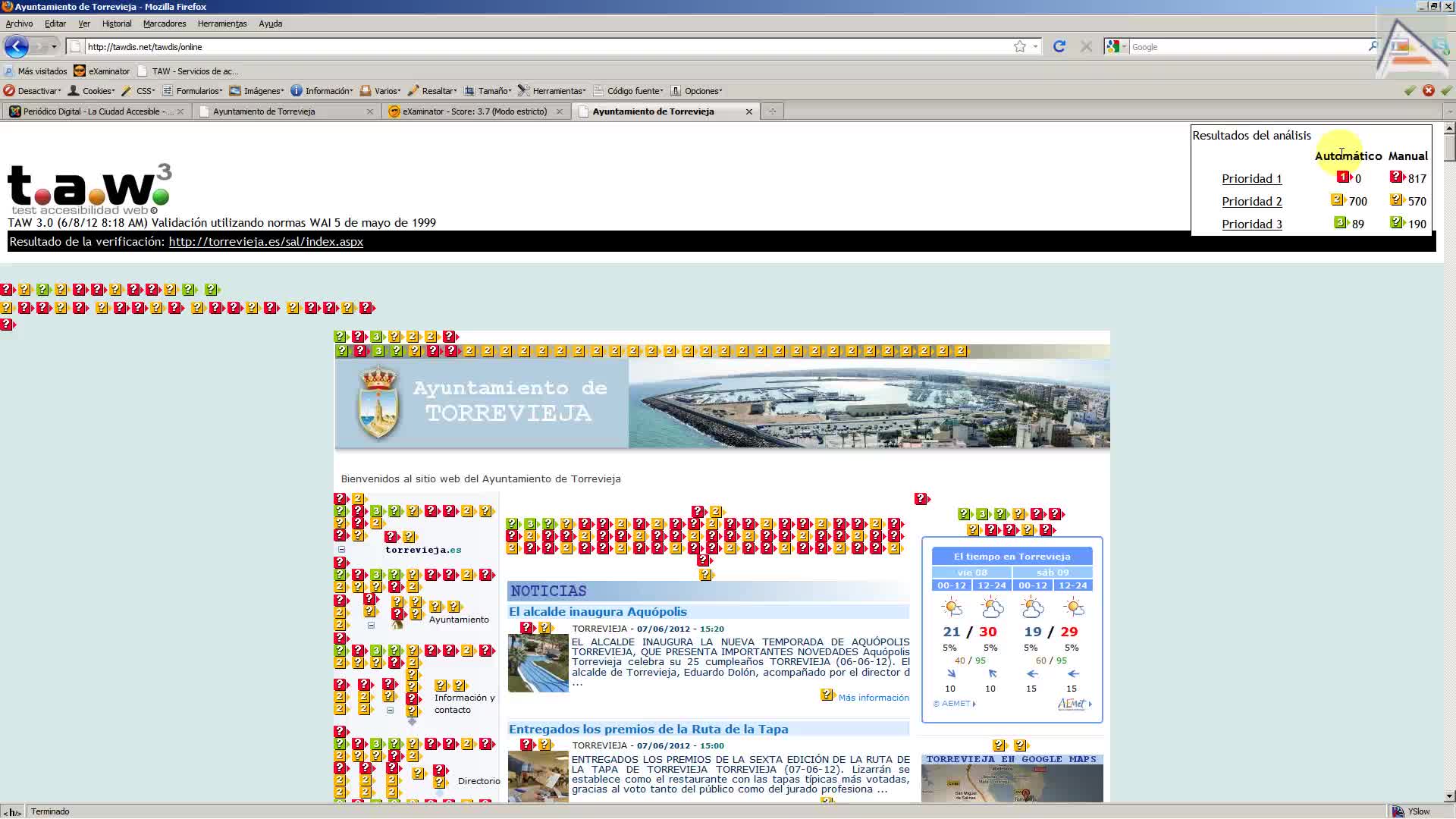Accesibilidad del sitio web del Ayuntamiento de Torrevieja