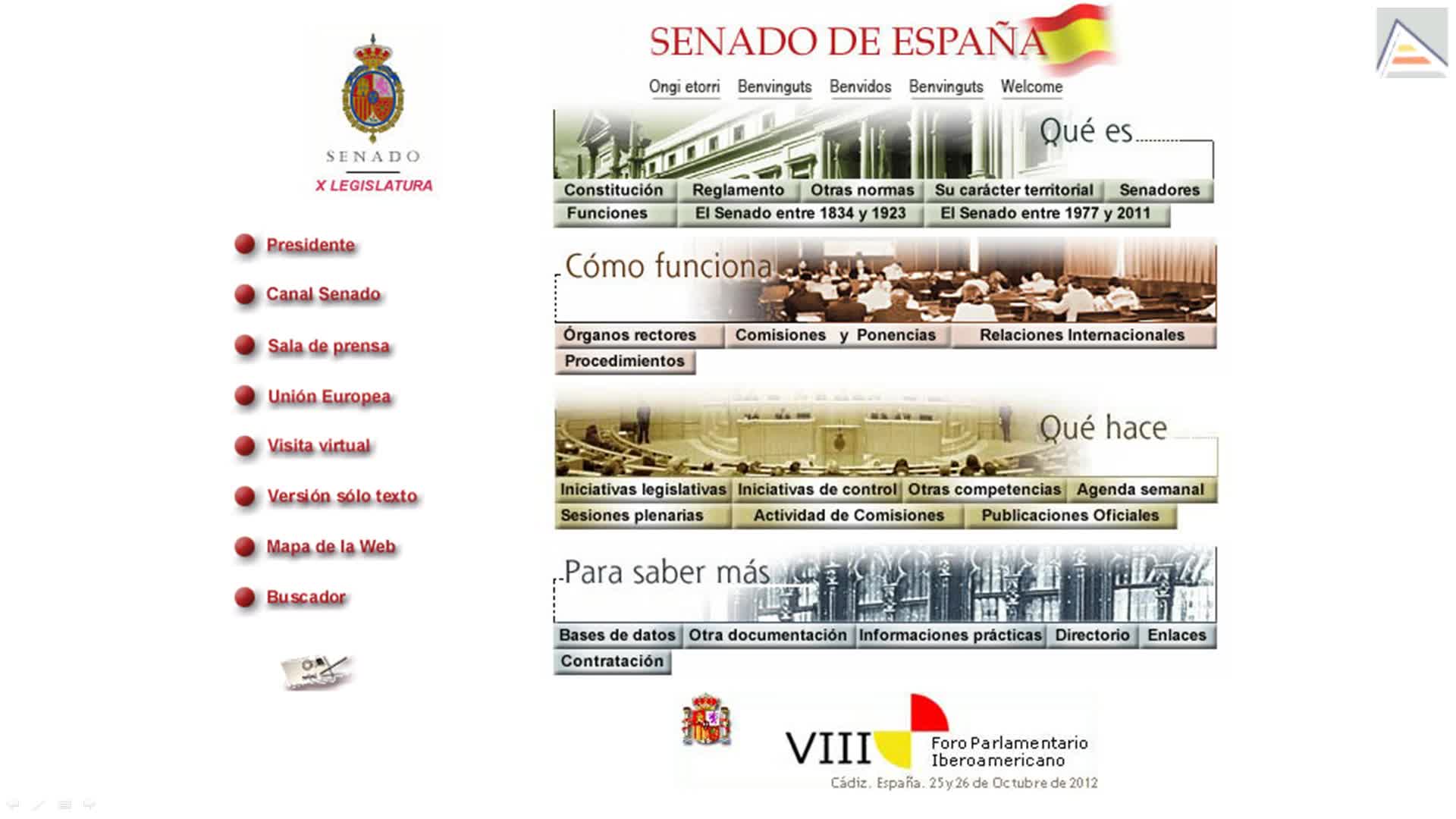 La página web del Senado de España: una nueva esperanza