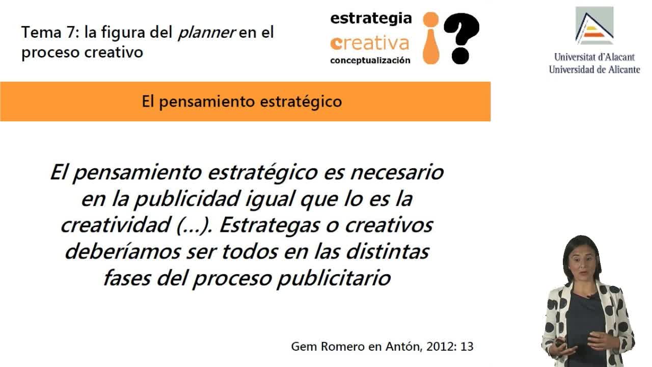 Tema 7. La figura del planner en el proceso creativo