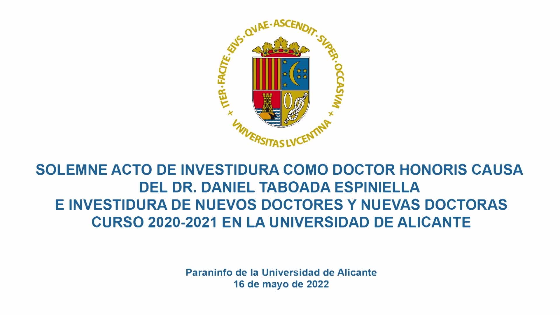 Acto de investidura de nuevas doctoras y nuevos doctores curso 2020/2021
