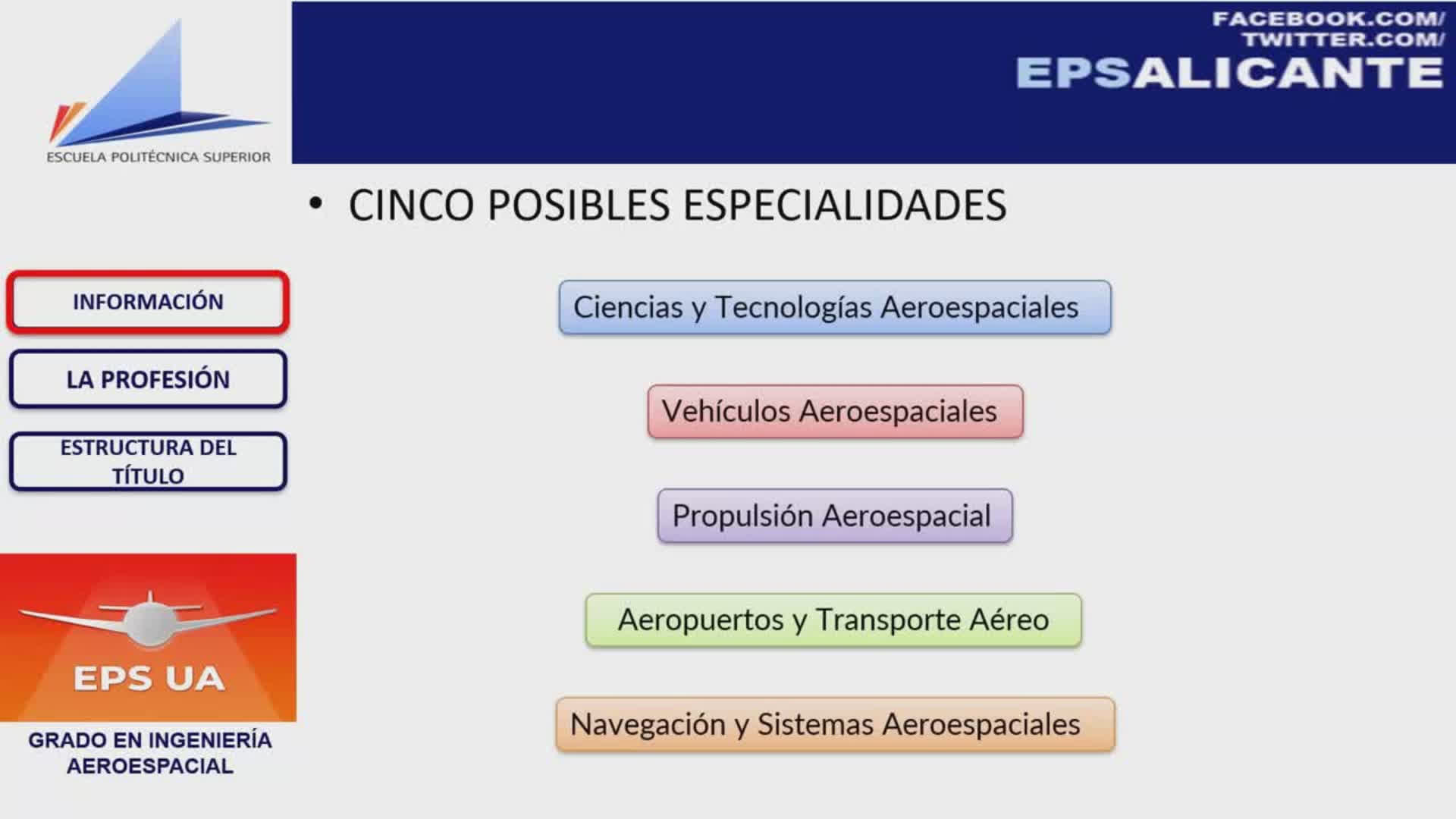 Presentación del Grado en Ingeniería Aeroespacial, Universidad de Alicante